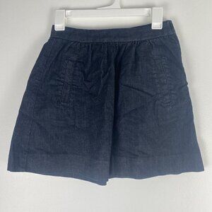 J. Crew Women's Denim A Line Skirt Size 0 Dark Wash Jean Mini Skirt